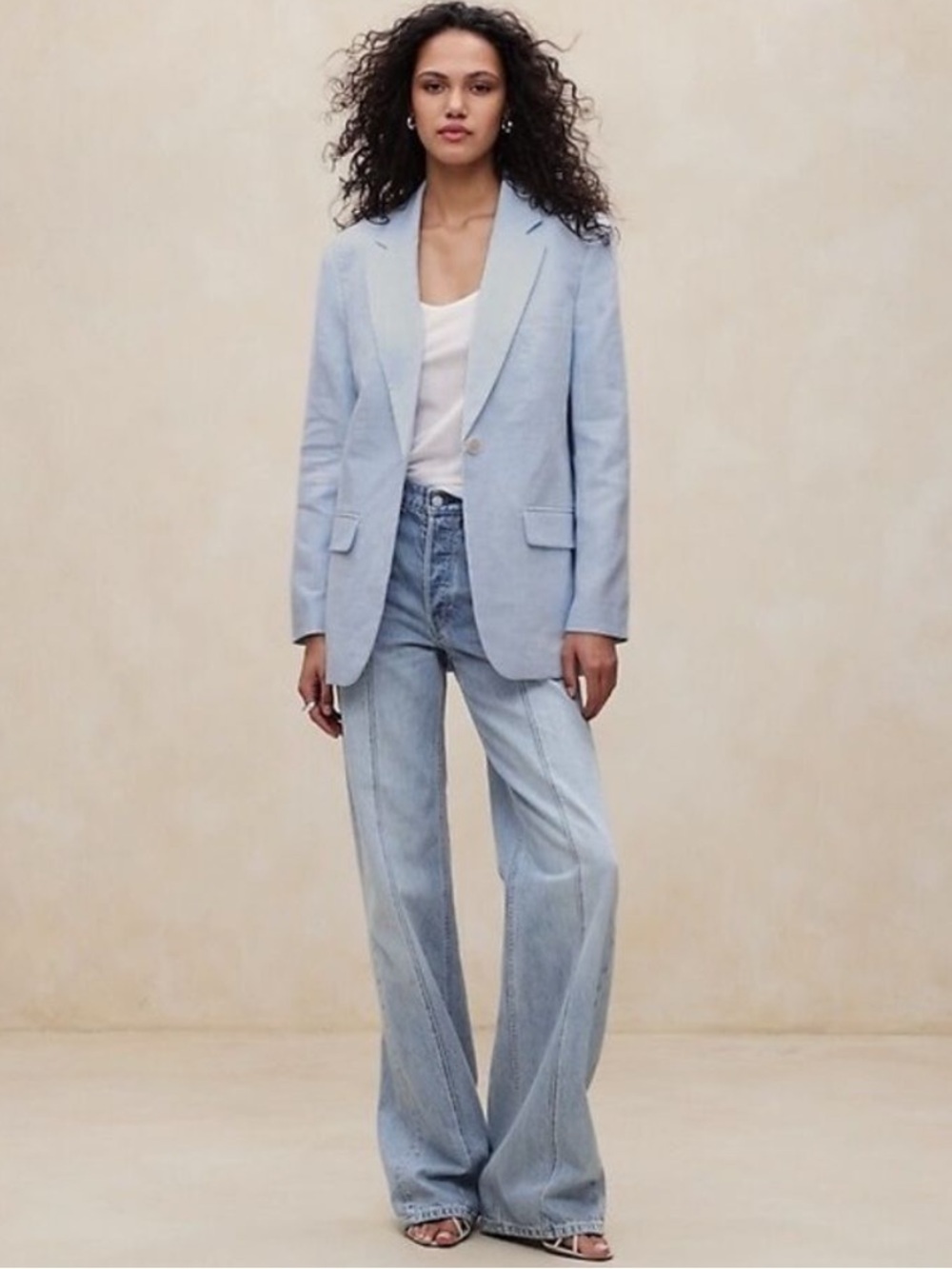 Banana Republic Pale Blue Tailored Women's Blazer